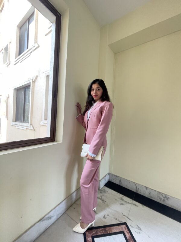 Dusky Pink Single Buttoned Formal Set