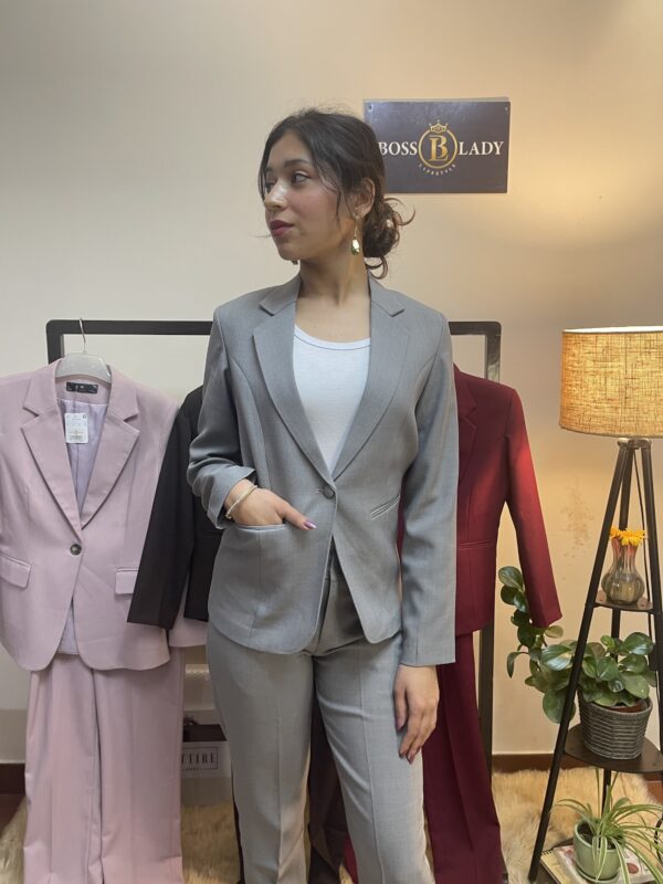 Light Grey Single Buttoned Formal Set - Image 2